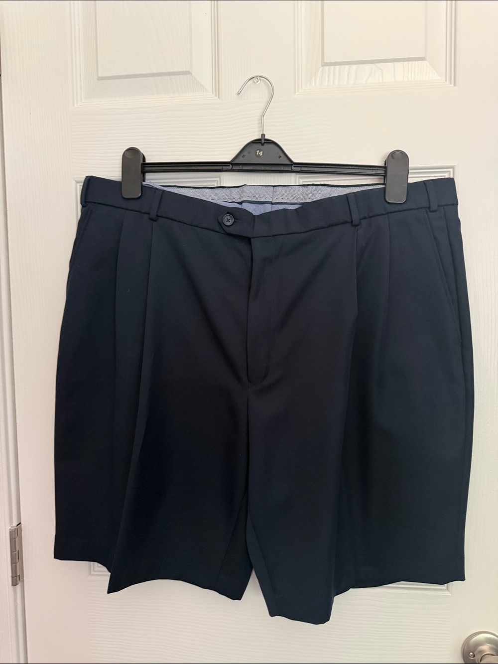 Maus & Hoffman Mens 42 Navy Pleated Shorts Golf Resort Tailored Chino